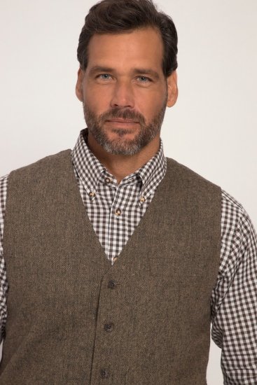 JP1880 Vest Tweed Wool Blend Traditional Light Brown - Öltönyök - Nagyméretű öltönyök