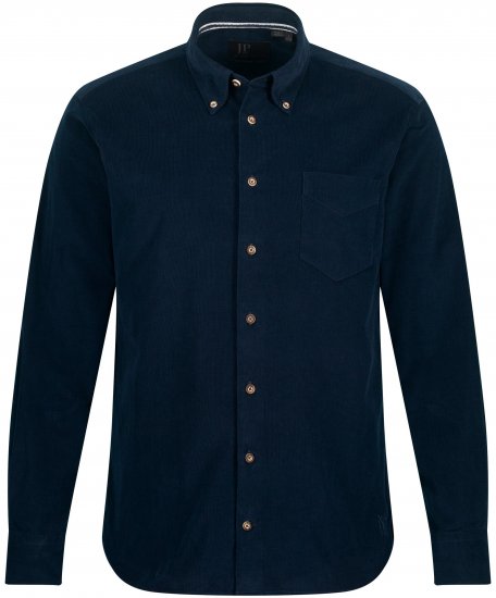 JP1880 Modern Fit Buttoned Collar Cotton Shirt Navy Blue - Ingek - Ingek 2XL-10XL