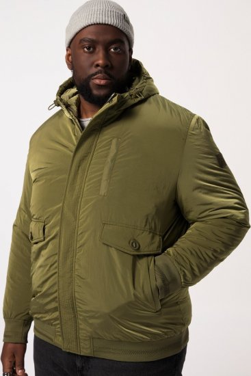 STHUGE Bomber Jacket With Hood Green - Kabátok - Nagyméretű Kabátok - 2XL-8XL