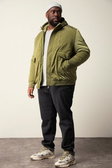 STHUGE Bomber Jacket With Hood Green - Kabátok - Nagyméretű Kabátok - 2XL-8XL