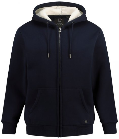 JP1880 820464 Kapucnis dzseki teddy béléssel Sötétkék - Pulóverek & kapucnis pulóverek - Pulóverek & Kapucnis pulóver 2XL-12XL