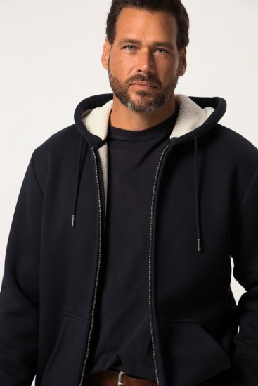 JP1880 820464 Kapucnis dzseki teddy béléssel Sötétkék - Pulóverek & kapucnis pulóverek - Pulóverek & Kapucnis pulóver 2XL-12XL