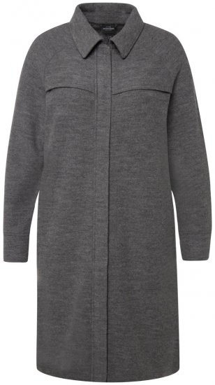 Ulla Popken 820516 Gyapjúkabát Szürke melírozott - Kabátok - Női plus size kabátok