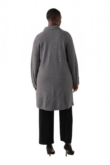 Ulla Popken 820516 Gyapjúkabát Szürke melírozott - Kabátok - Női plus size kabátok