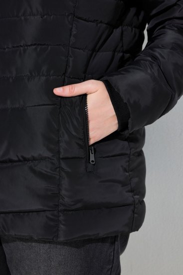 Ulla Popken 820889 Steppelt kabát Fekete - Kabátok - Női plus size kabátok