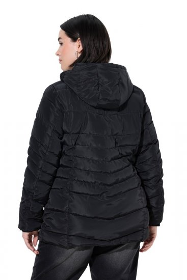 Ulla Popken 820889 Steppelt kabát Fekete - Kabátok - Női plus size kabátok