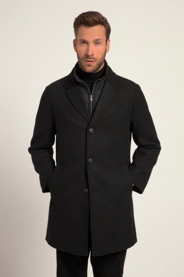 JP1880 Coat Wool Blend Quilted Black - Kabátok - Nagyméretű Kabátok - 2XL-8XL