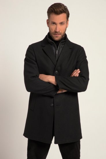 JP1880 Coat Wool Blend Quilted Black - Kabátok - Nagyméretű Kabátok - 2XL-8XL