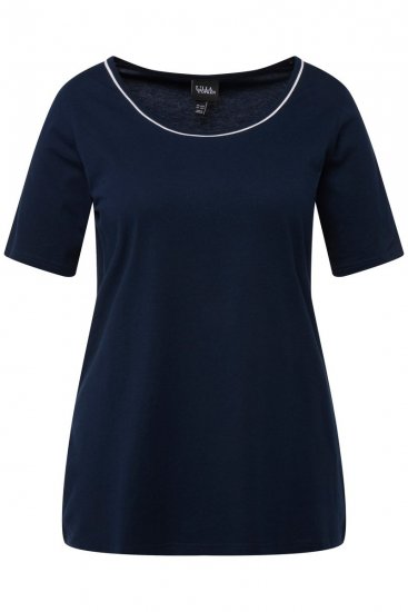 Ulla Popken 821244 Pöttyös pizsama Sötétkék - Pizsama/Loungewear - 