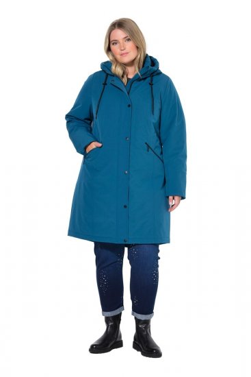 Ulla Popken 821495 Funkcionális kabát Petrol - Kabátok - Női plus size kabátok