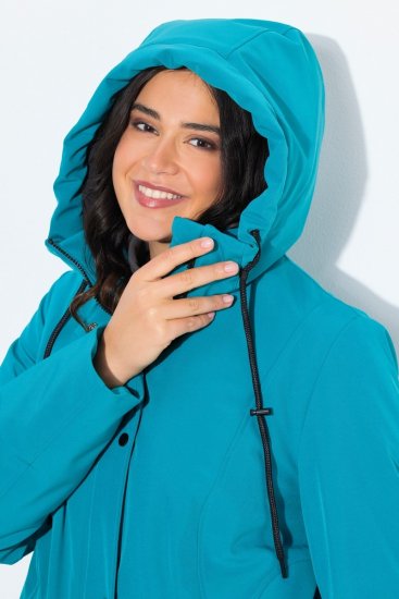Ulla Popken 821495 Funkcionális kabát Türkiz - Kabátok - Női plus size kabátok