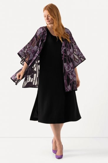 Ulla Popken 823276 Ujjatlan ruha Fekete - Maxi ruhák - Női plus size maxiruhák