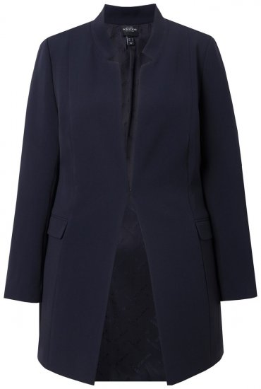 Ulla Popken 823318 Állógalléros blézer Sötétkék - Blézerek - Blézerek plus size méretben nőknek
