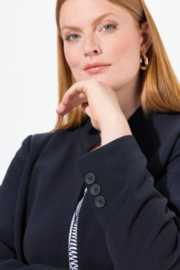 Ulla Popken 823318 Állógalléros blézer Sötétkék - Blézerek - Blézerek plus size méretben nőknek