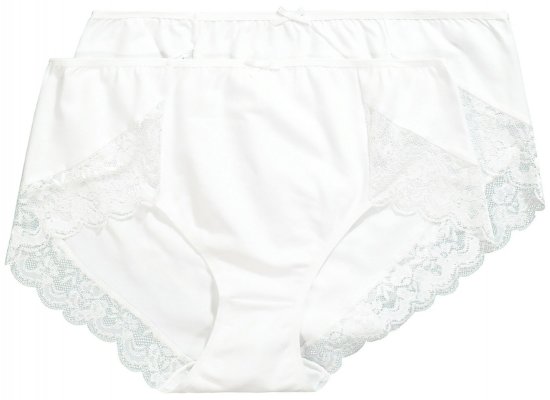 Ulla Popken 824106 Női boxeralsók csipkével 2 db Fehér - Alsók - 