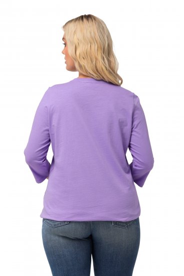 Ulla Popken Horticultural Graphic Floral Tee Pale Lilac - Mintás pólók nőknek - 