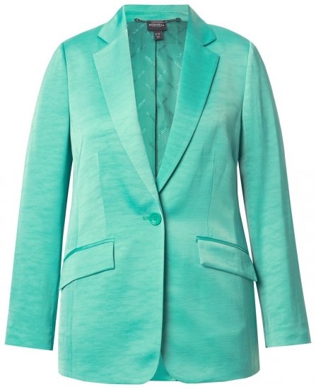Ulla Popken 826161 Strukturált blézer Zöld - Blézerek - Blézerek plus size méretben nőknek