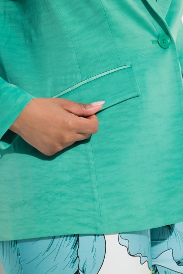 Ulla Popken 826161 Strukturált blézer Zöld - Blézerek - Blézerek plus size méretben nőknek