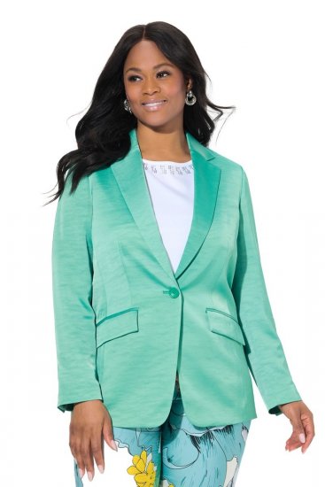 Ulla Popken 826161 Strukturált blézer Zöld - Blézerek - Blézerek plus size méretben nőknek