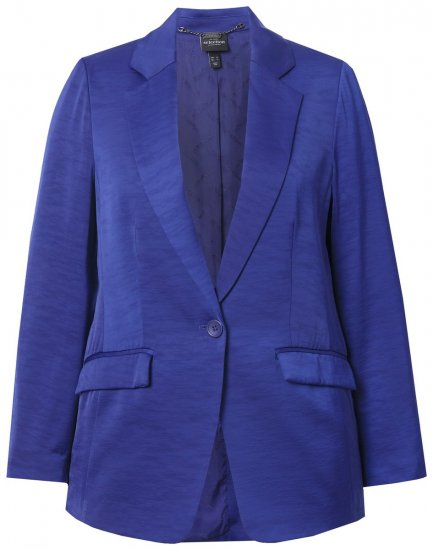Ulla Popken 826161 Strukturált blézer fedeles zsebekkel Sötétkék - Blézerek - Blézerek plus size méretben nőknek