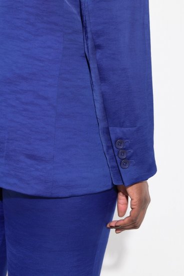 Ulla Popken 826161 Strukturált blézer fedeles zsebekkel Sötétkék - Blézerek - Blézerek plus size méretben nőknek