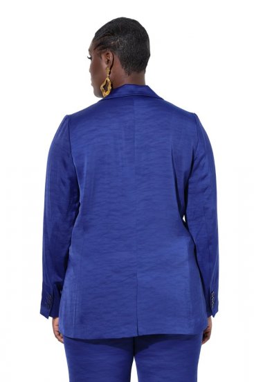 Ulla Popken 826161 Strukturált blézer fedeles zsebekkel Sötétkék - Blézerek - Blézerek plus size méretben nőknek