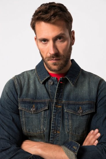 JP1880 Denim Jacket Dark Blue Denim - Kabátok - Nagyméretű Kabátok - 2XL-8XL