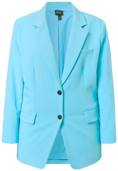 Ulla Popken 826487 Oversize blézer fedeles zsebekkel Világos türkiz - Blézerek - Blézerek plus size méretben nőknek