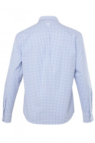 JP1880 Modern Fit Button-Down Collar Long Sleeve Check Shirt Light Blue - Ingek - Ingek 2XL-10XL