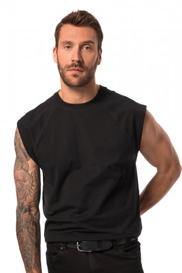JP1880 826660 Leejtett vállú trikó Fekete - Pólók - Nagyméretű pólók - 2XL-14XL