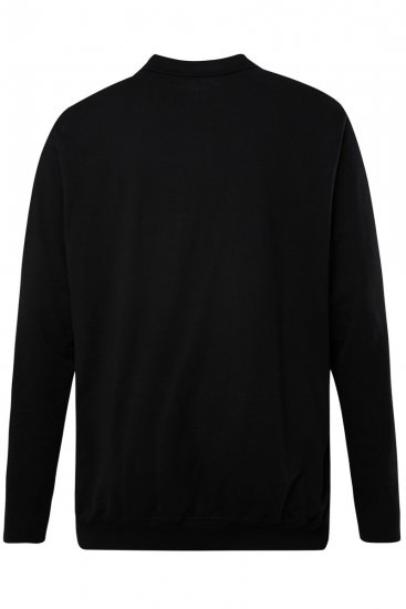 JP1880 827115 Hosszú ujjú hasra szabott galléros póló Fekete - Pólóingek - Galléros Pólók 2XL-8XL - Pólóingek 2XL-8XL