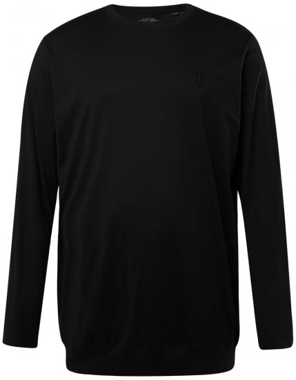JP1880 827128 Hosszú ujjú póló hasra szabott fazonnal Fekete - Pólók - Nagyméretű pólók - 2XL-14XL
