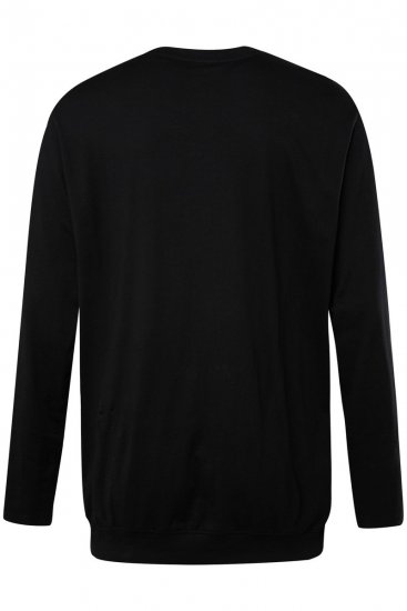 JP1880 827128 Hosszú ujjú póló hasra szabott fazonnal Fekete - Pólók - Nagyméretű pólók - 2XL-14XL