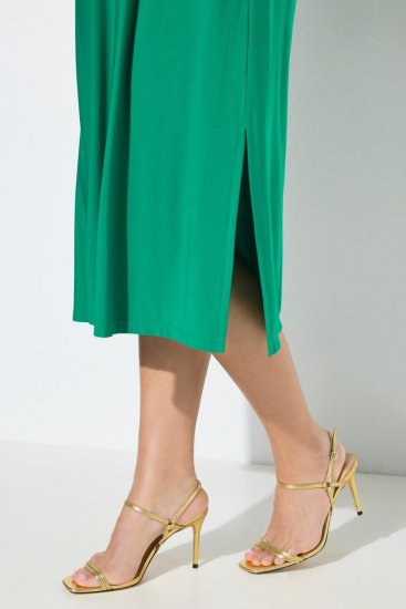 Ulla Popken 827908 Ujjatlan jersey ruha Zöld - Jersey ruhák - 