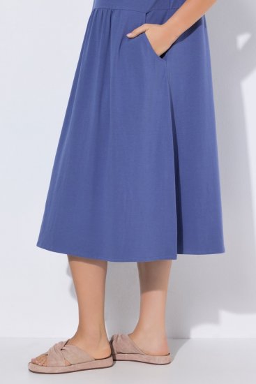 Ulla Popken 827920 Rövid ujjú jersey ruha Kék - Jersey ruhák - 