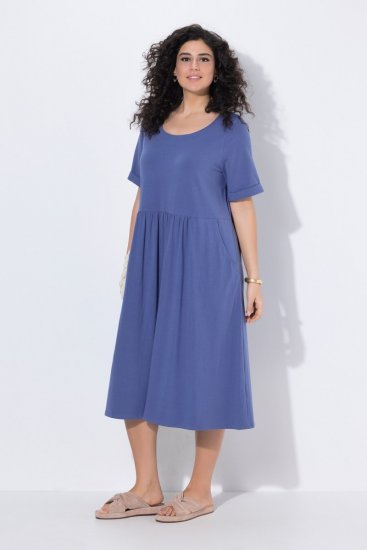 Ulla Popken 827920 Rövid ujjú jersey ruha Kék - Jersey ruhák - 