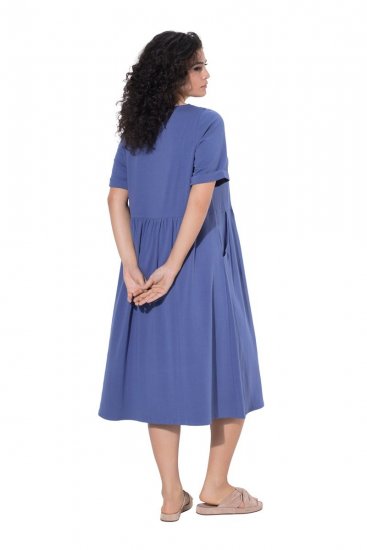 Ulla Popken 827920 Rövid ujjú jersey ruha Kék - Jersey ruhák - 