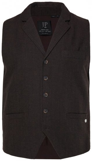 JP1880 828736 Tweed mellény kötött háttal Sötétbarna - Öltönyök - Nagyméretű öltönyök