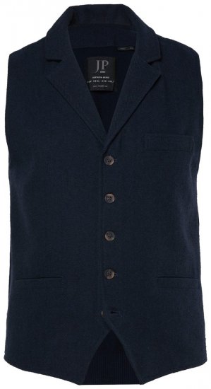 JP1880 828736 Tweed mellény kötött háttal Sötétkék - Öltönyök - Nagyméretű öltönyök