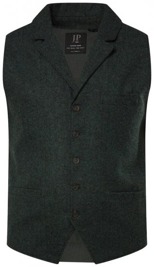 JP1880 828736 Tweed mellény kötött háttal Palackzöld - Öltönyök - Nagyméretű öltönyök