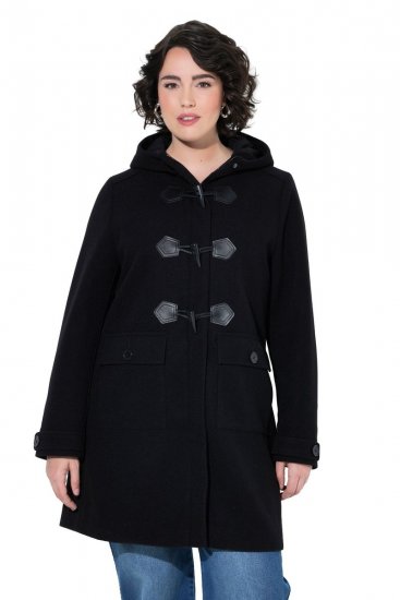 Ulla Popken 829347 Duffle kabát Fekete - Kabátok - Női plus size kabátok