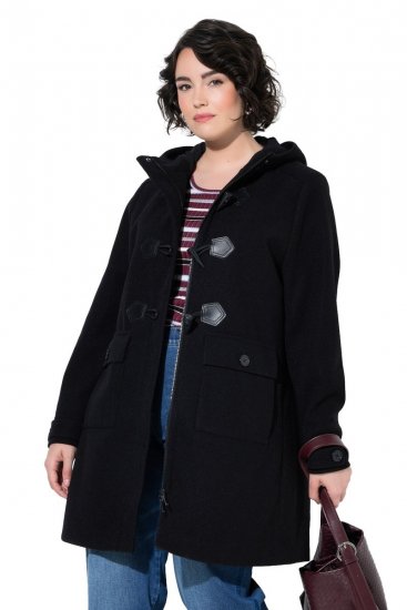 Ulla Popken 829347 Duffle kabát Fekete - Kabátok - Női plus size kabátok