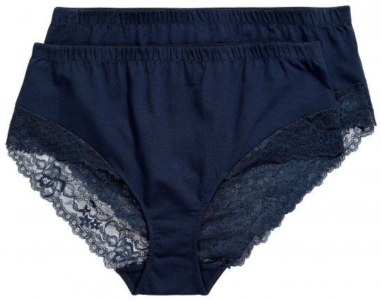 Ulla Popken 830094 Alsók csipkével 2 db Sötétkék - Alsók - 
