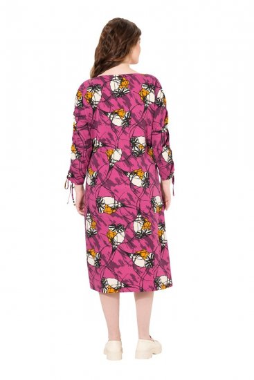 Ulla Popken 830151 Virágos ruha Rózsaszín - Maxi ruhák - Női plus size maxiruhák