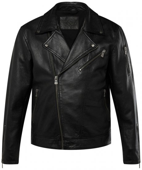 JP1880 830586 Biker dzseki bárány nappából Fekete - Kabátok - Nagyméretű Kabátok - 2XL-8XL