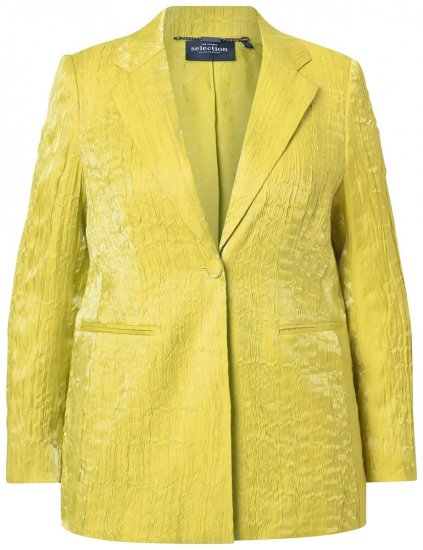 Ulla Popken 830767 Gyűrt hatású blézer Világoszöld - Blézerek - Blézerek plus size méretben nőknek