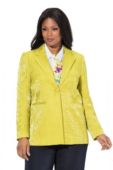 Ulla Popken 830767 Gyűrt hatású blézer Világoszöld - Blézerek - Blézerek plus size méretben nőknek