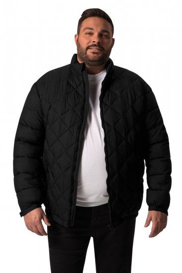 Men+ 494 Steppelt dzseki állógallérral Fekete - Kabátok - Nagyméretű Kabátok - 2XL-8XL