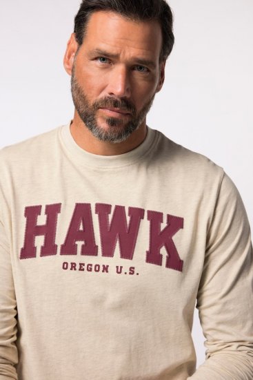 JP1880 T-Shirt Long Sleeve Hawk Off-White TALL - FÉRFIRUHÁZAT MT-6XLT - TALL-méretek