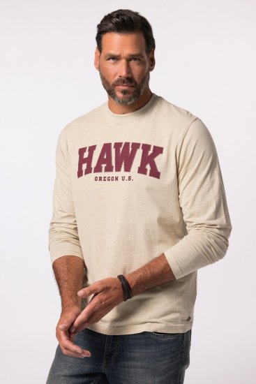 JP1880 T-Shirt Long Sleeve Hawk Off-White TALL - FÉRFIRUHÁZAT MT-6XLT - TALL-méretek
